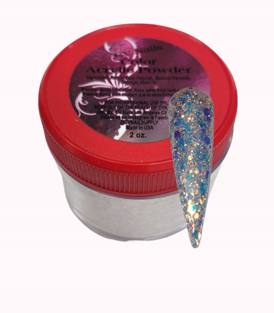 ACRYLIC POWDER WITH GLITTER 9 2 OZ. CV Nails Supply