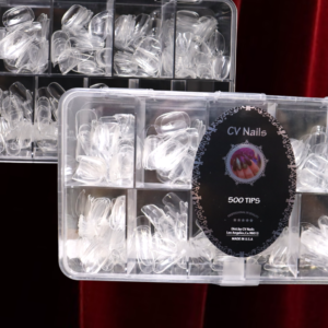 NAIL TIPS FULL COVER - CLEAR SHORT ALMOND - 500 Pieces