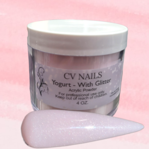 ACRYLIC POWDER YOGURT - WITH GLITTER 4 OZ.