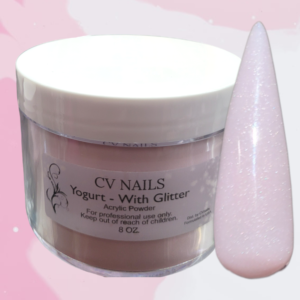ACRYLIC POWDER YOGURT - WITH GLITTER 8 OZ.