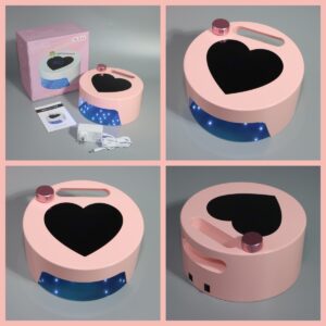 CORDLESS UV/LED HEART NAIL LAMP 54 W RECHARGEABLE - NLS14 PINK